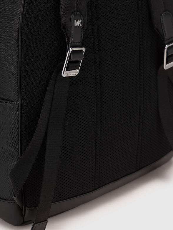 Leather backpack with logo - 4