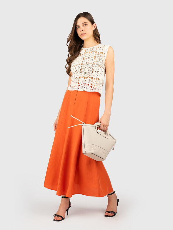 Midi skirt with high waist - 4