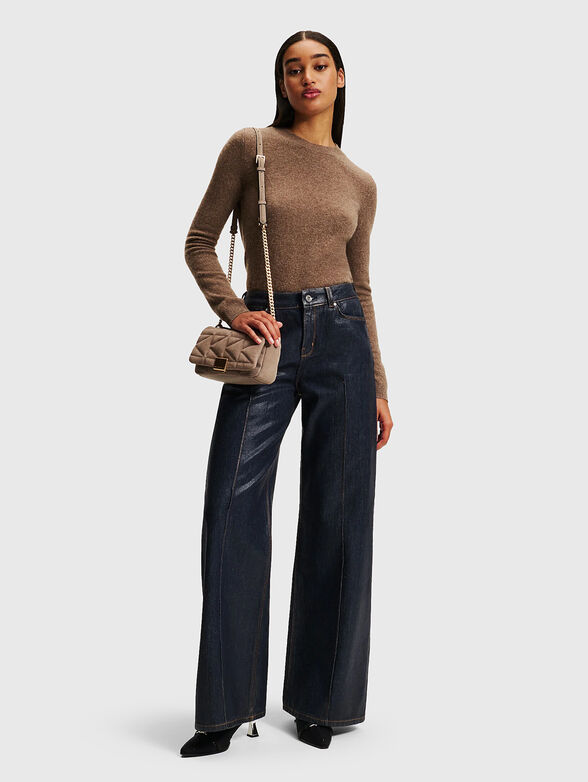 Coated wide leg jeans in dark blue - 4