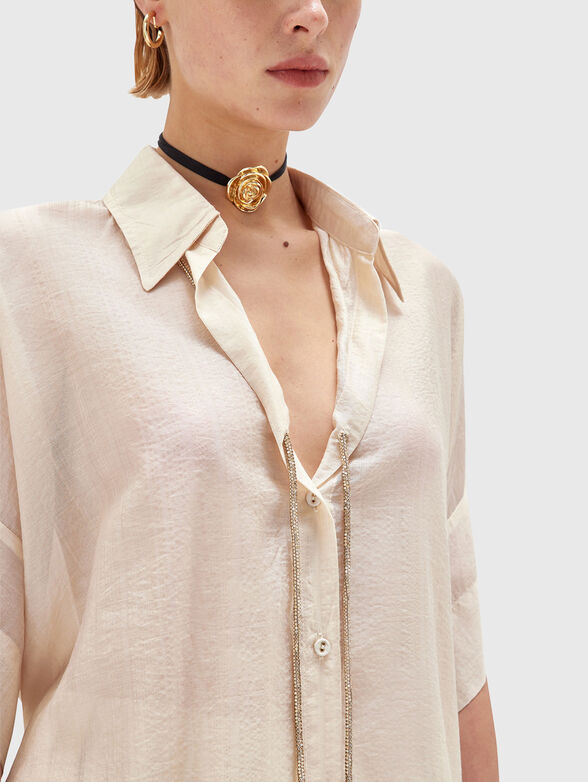 Short sleeved shirt with accent ties - 4