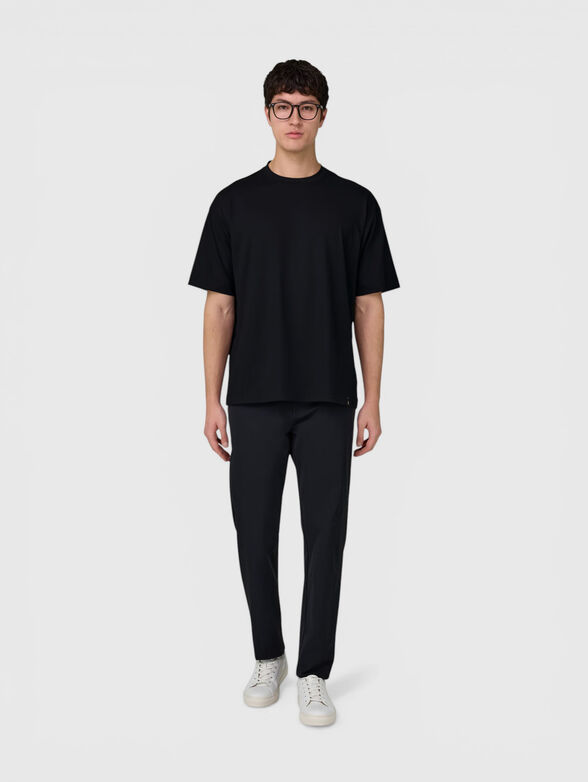 Black T-shirt with a round neckline - 2