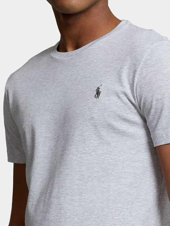 Grey T-shirt with logo accent - 4