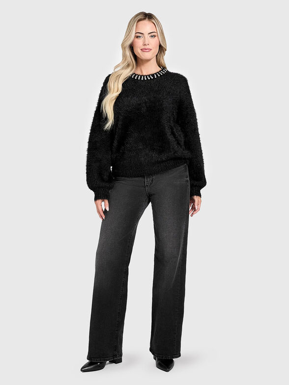 ARISA rhinestone neck sweater - 2