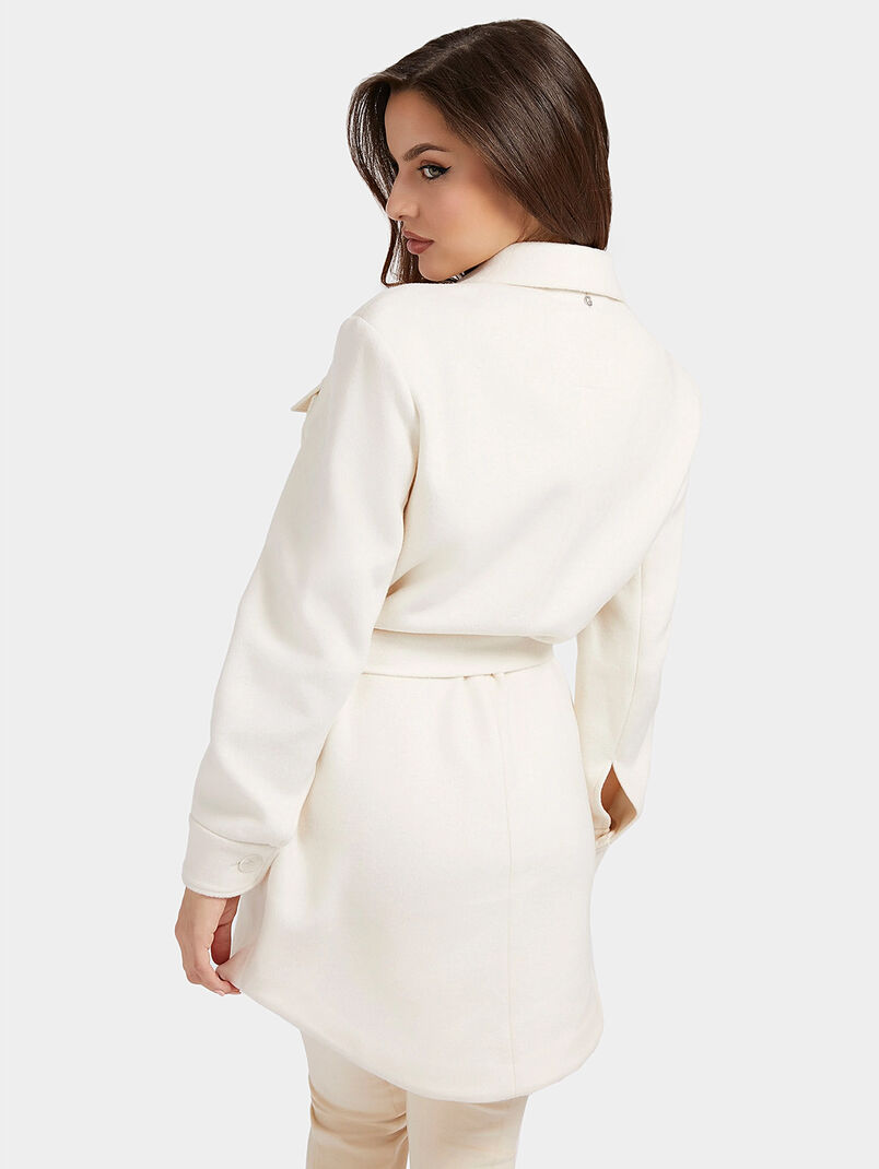 AMBRE white wool blend coat - 3