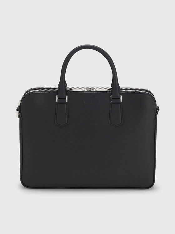 Leather document bag with an embossed texture - 1