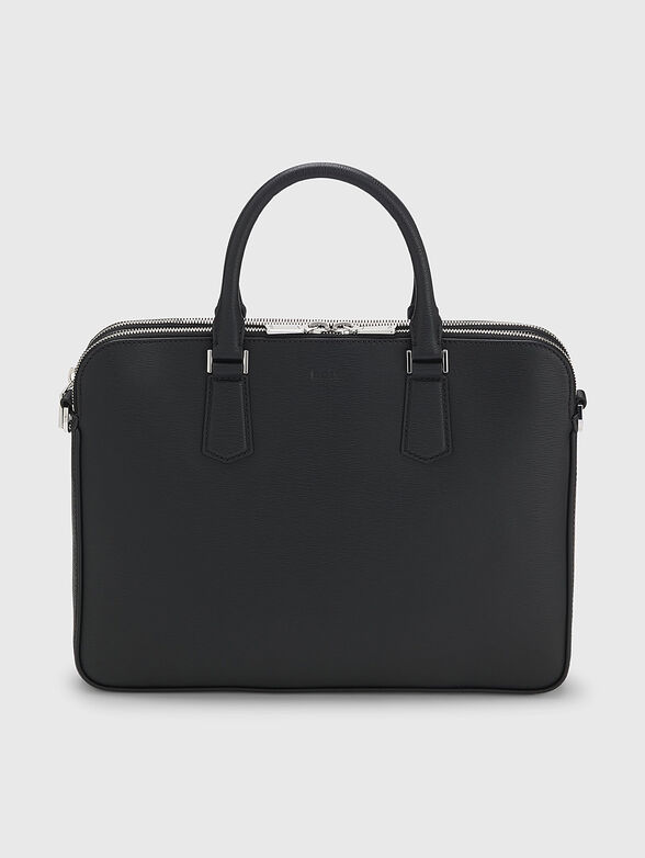 Leather document bag with an embossed texture - 1