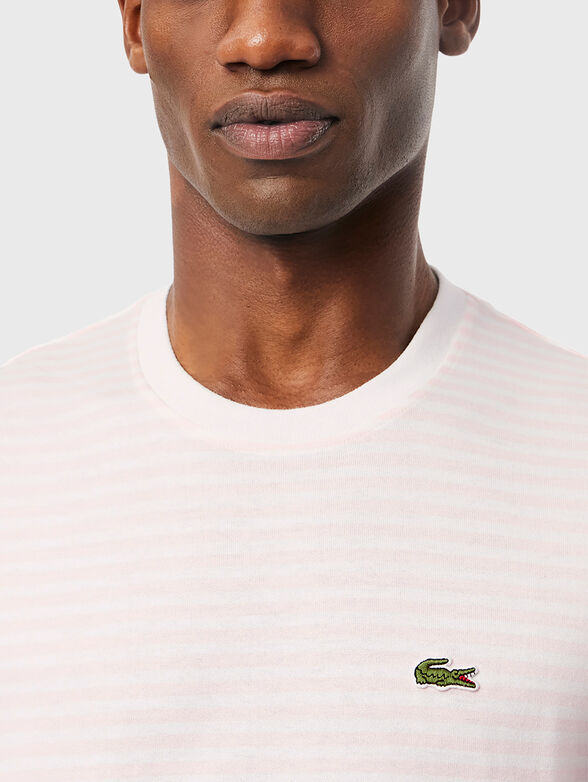 Striped T-shirt with logo embroidery - 4