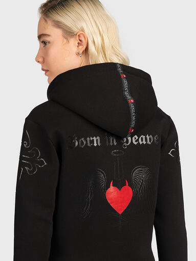 HLZ009 hooded sweatshirt with print on the back - 4