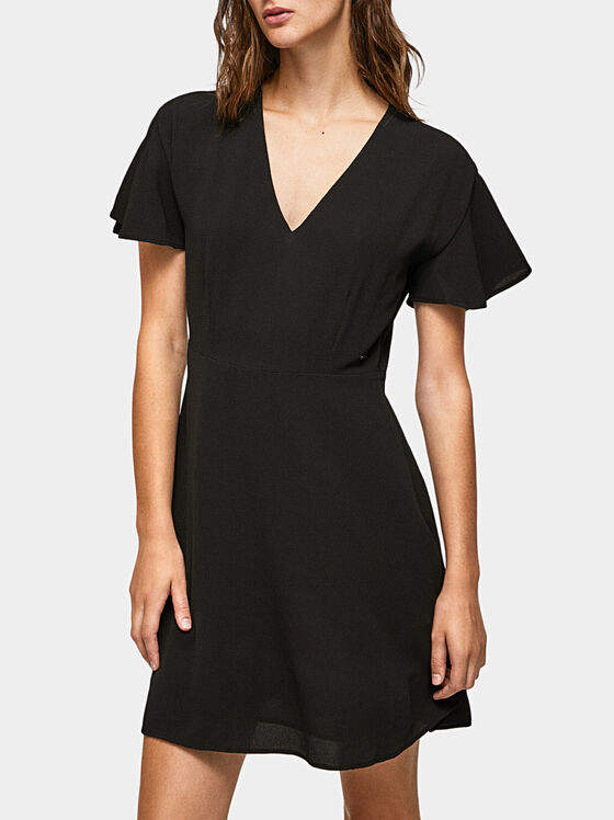 Черна рокля PAT с акцентни ръкави - 1