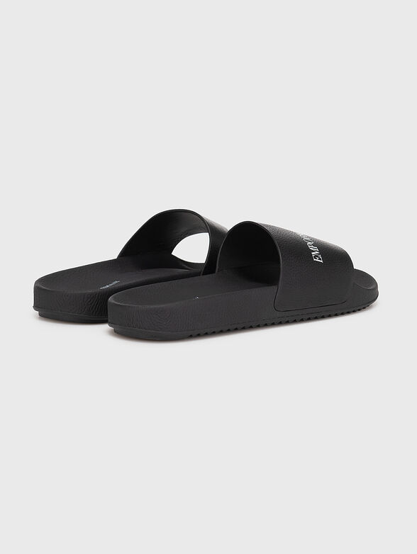 Leather slippers with logo detail - 3