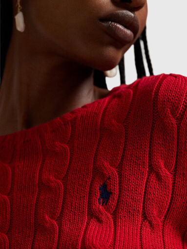 Slim sweater in red - 5