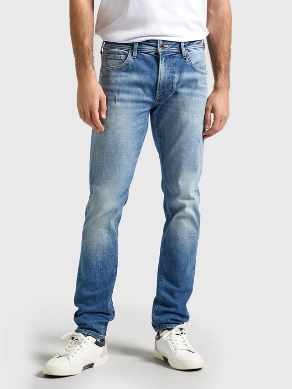 Light blue jeans with accent rips  - 1