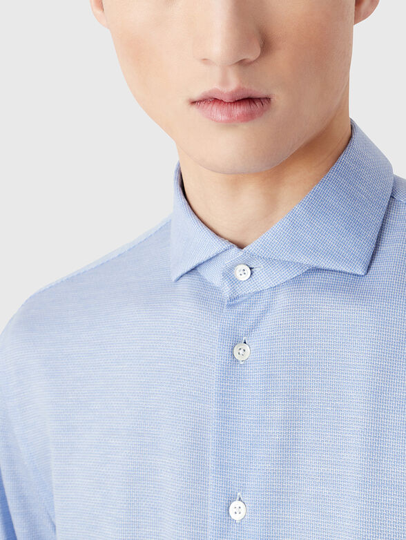 Blue wool blend shirt - 4