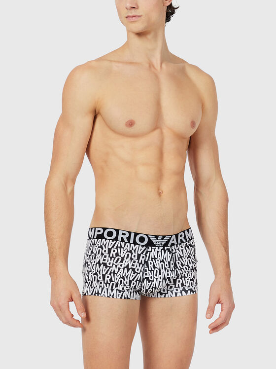 Cotton boxers with logo print - 1