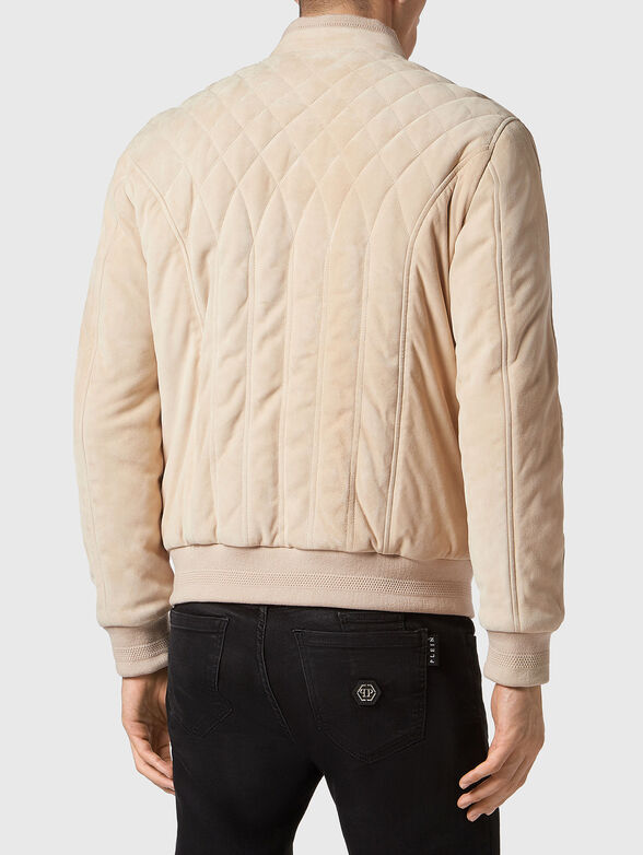 Suede bomber jacket with quilted effect - 3