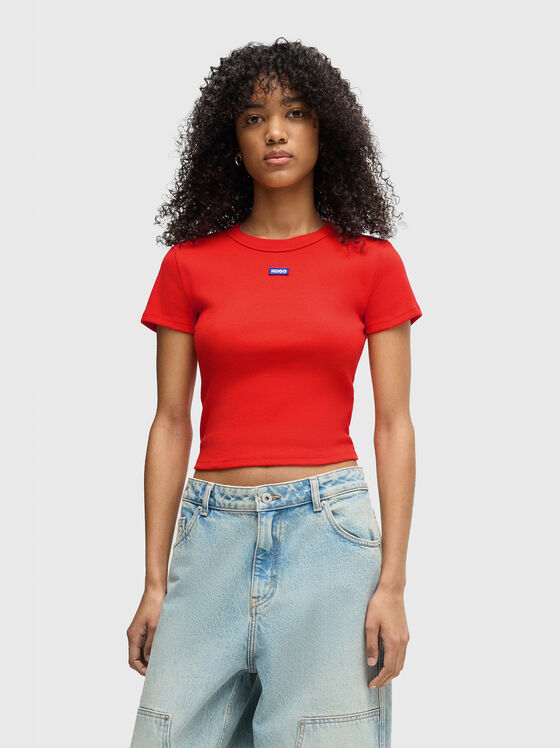Cropped ribbed T-shirt - 1