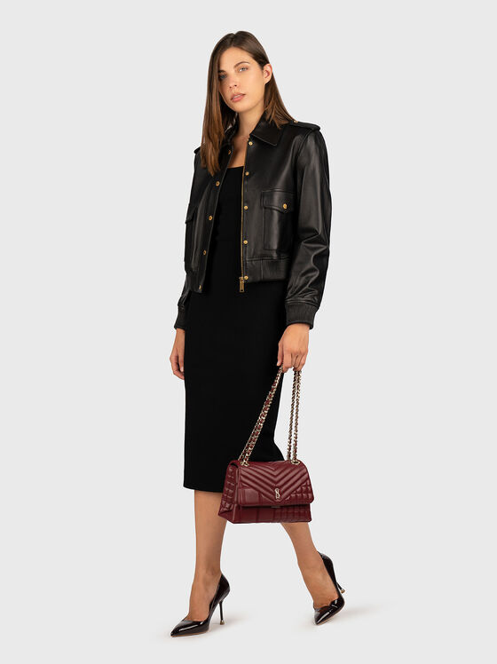 Leather jacket with accent buttons - 2