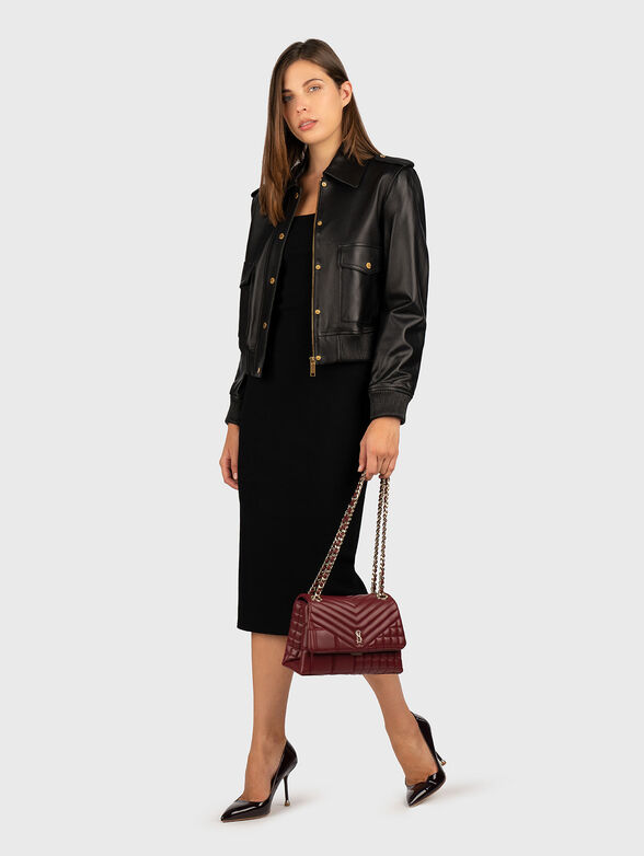 Leather jacket with accent buttons - 2