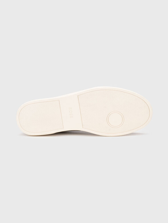 Suede sneakers with monogram - 5