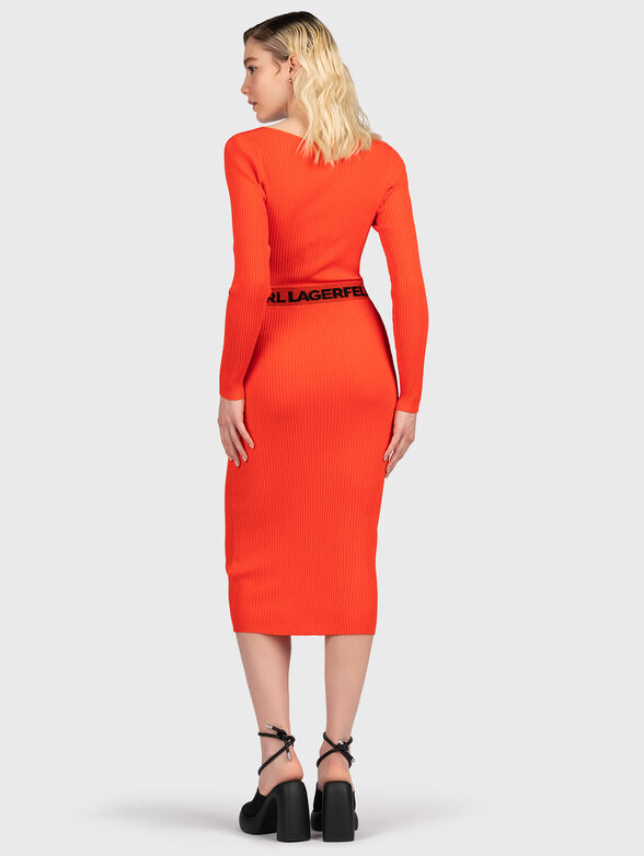 Midi knitted dress with logo lettering - 2