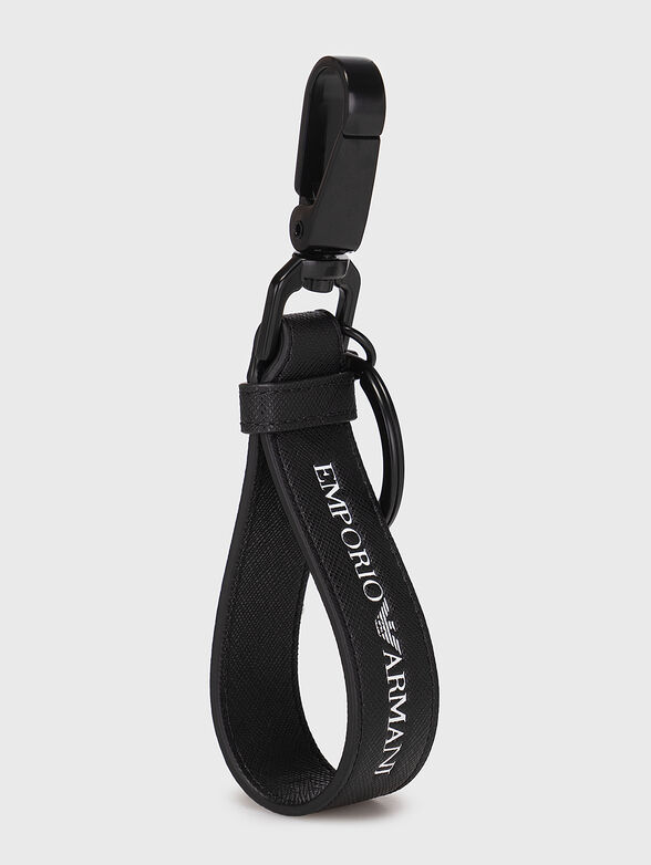 Black key ring with metal clasp - 1