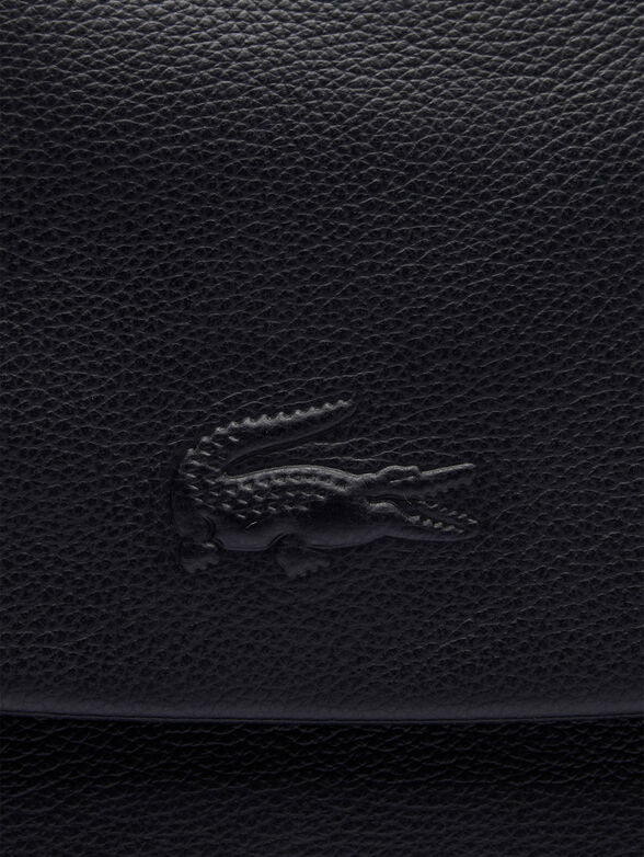 Leather crossbody bag with logo - 5