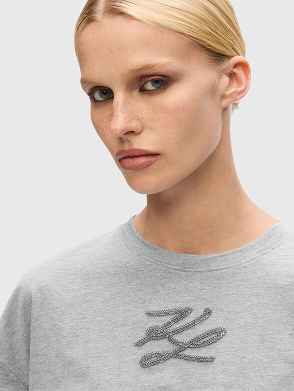 Cropped T-shirt with logo accent - 4