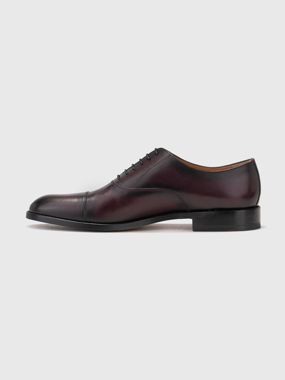 Elegant leather shoes in burgundy - 4