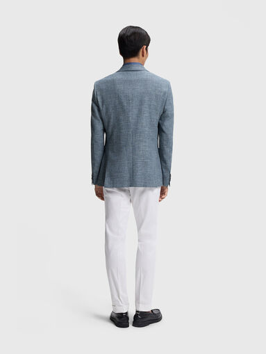 Single breasted cotton and linen jacket - 3