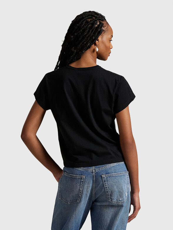 Black T-shirt with embroidered logo - 3