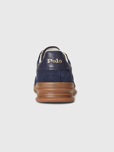 Sports shoes in suede and leather with logo - 3