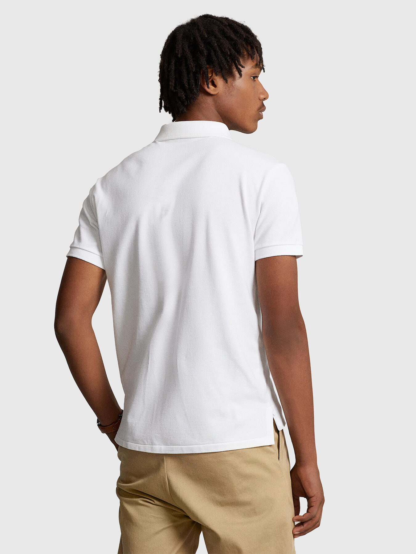 Tシャツ・カットソー Ralph Lauren SS25 Polo shirts (710666998002 WHITE) Polo Ralph Lauren Custom Slim Fit Polo Shirt White Navy