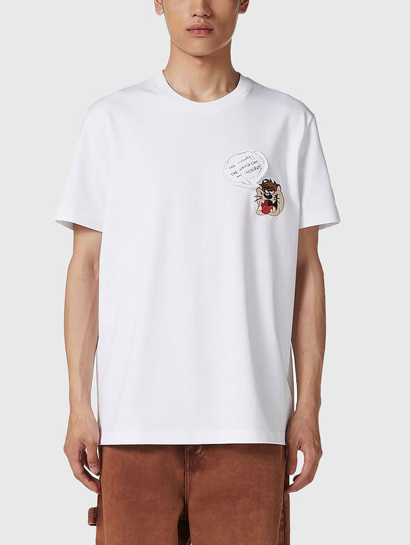 T-shirt with oval neckline and logo - 1