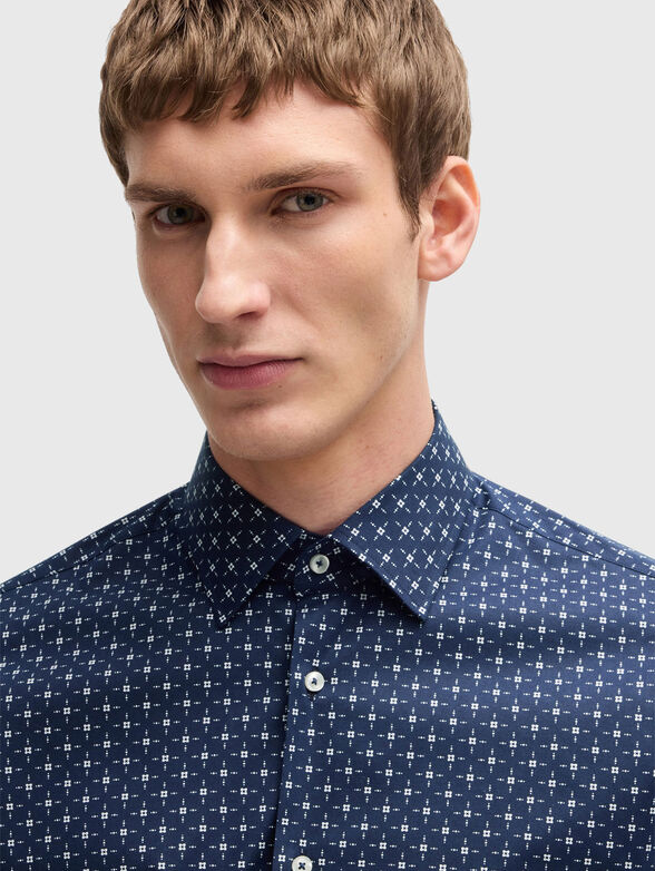 Cotton shirt with long sleeves and print - 4