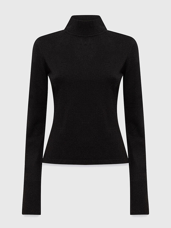 Слим пуловер с поло яка - 1