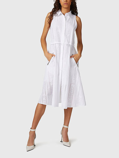 Dress with collar and English embroidery - 5