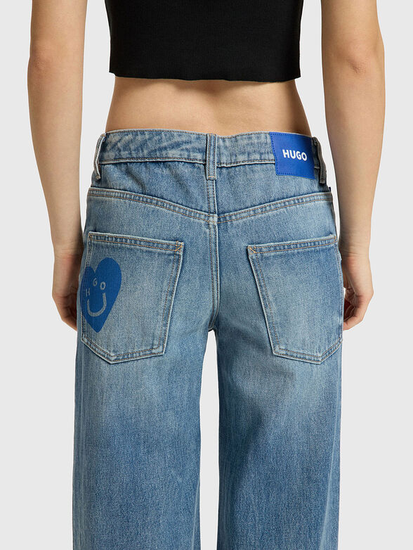 Jeans with accent logo print - 3