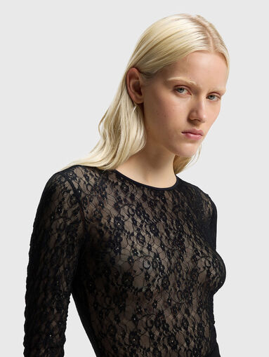 Slim fit bodysuit in stretch lace - 4