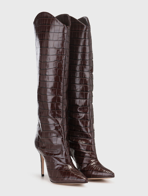 MARYANA brown croc-effect boots - 2