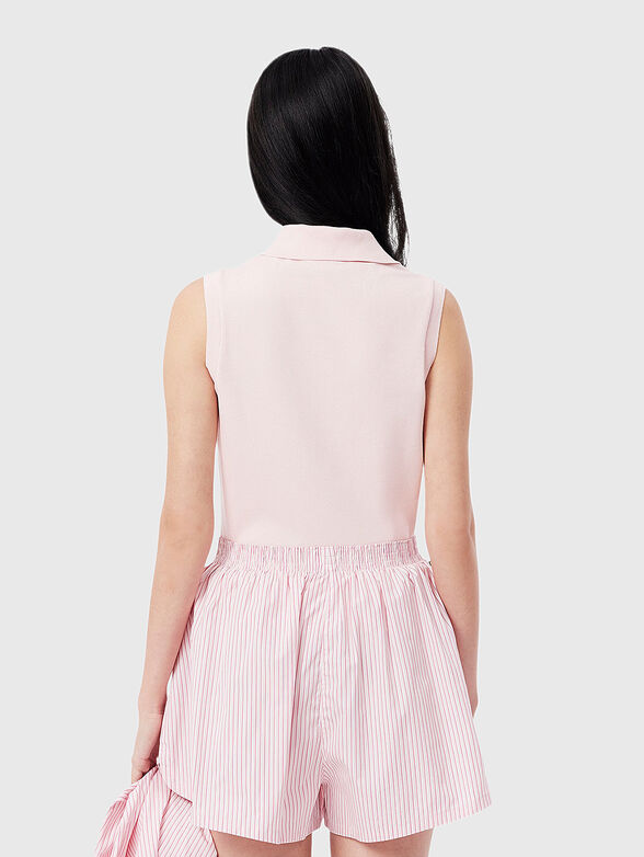 Polo collar top with buttons - 3