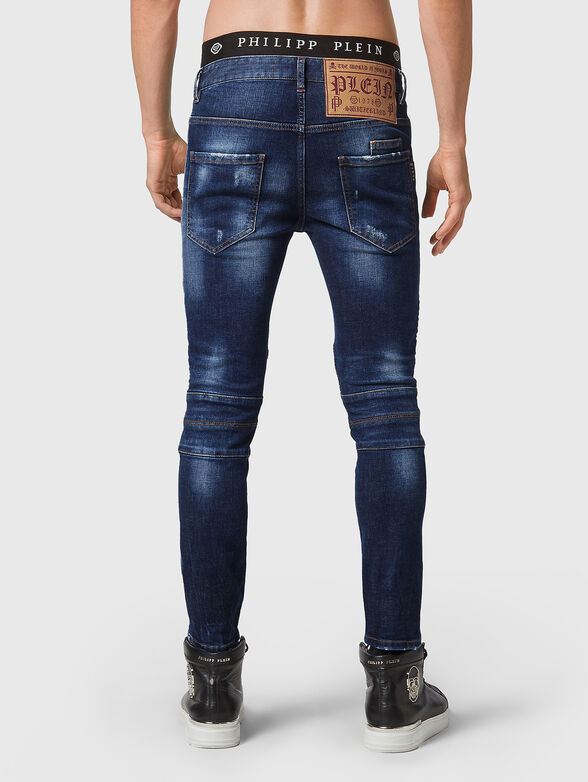 BIKER dark blue skinny jeans - 2