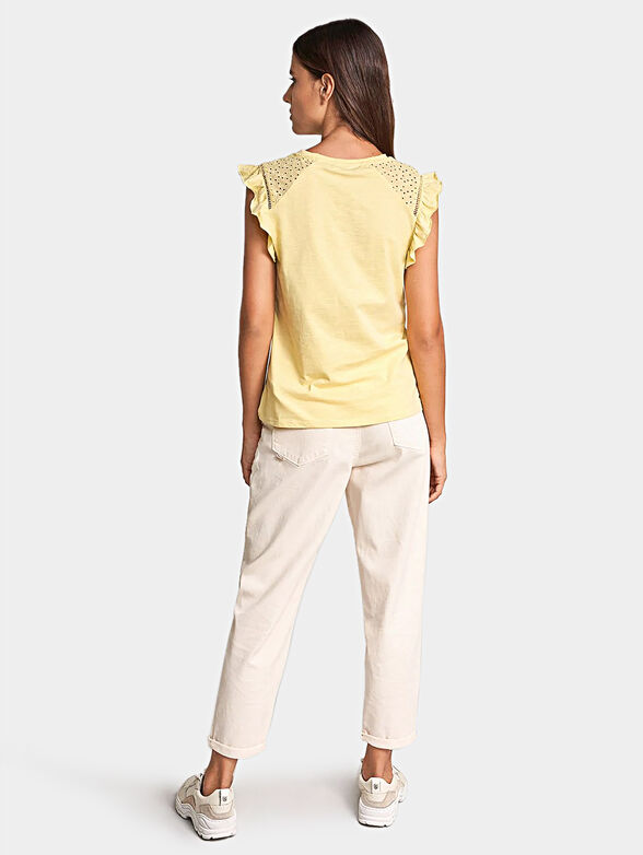 Yellow cotton top with frills - 3