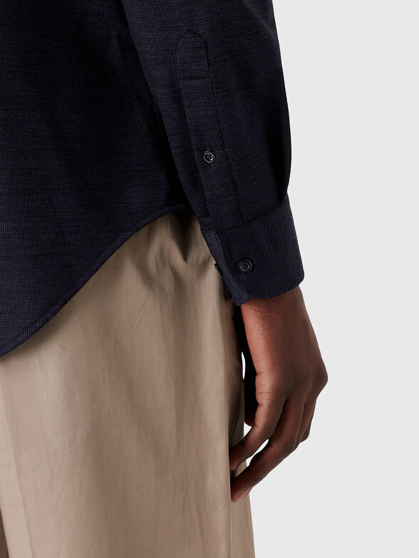 Blue wool blend shirt - 4