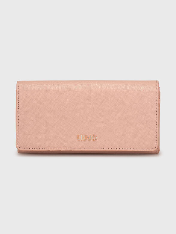 Black purse with gold-colored logo - 1