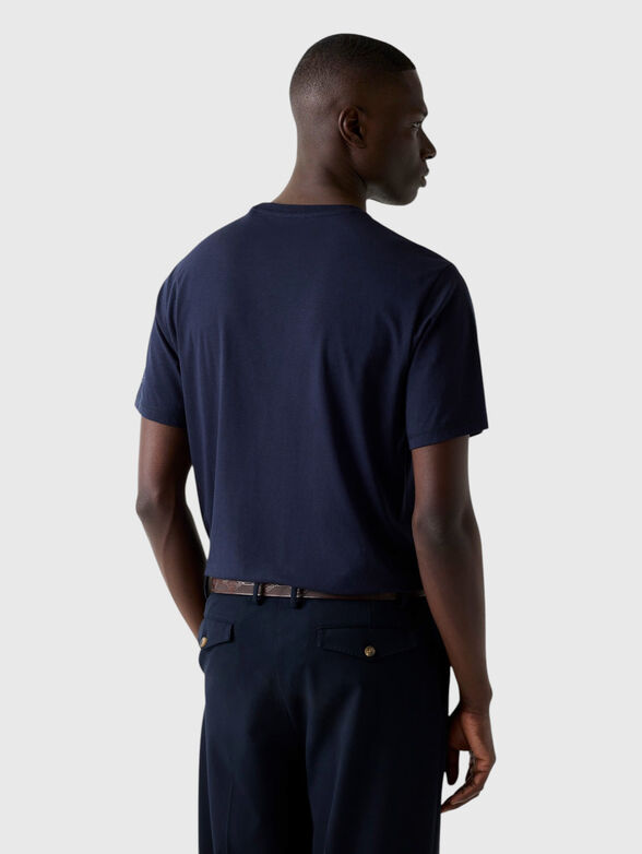 Dark blue cotton-blend T-shirt - 3