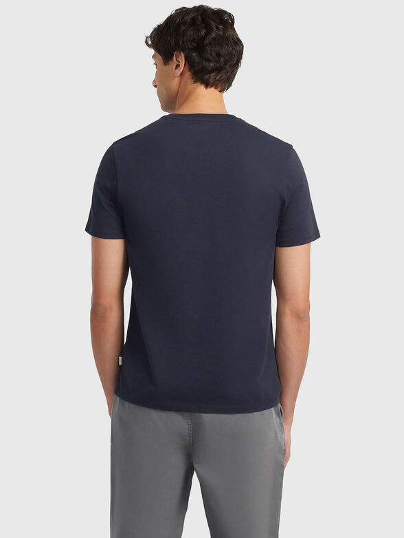 Navy blue T-shirt with logo inscription - 3