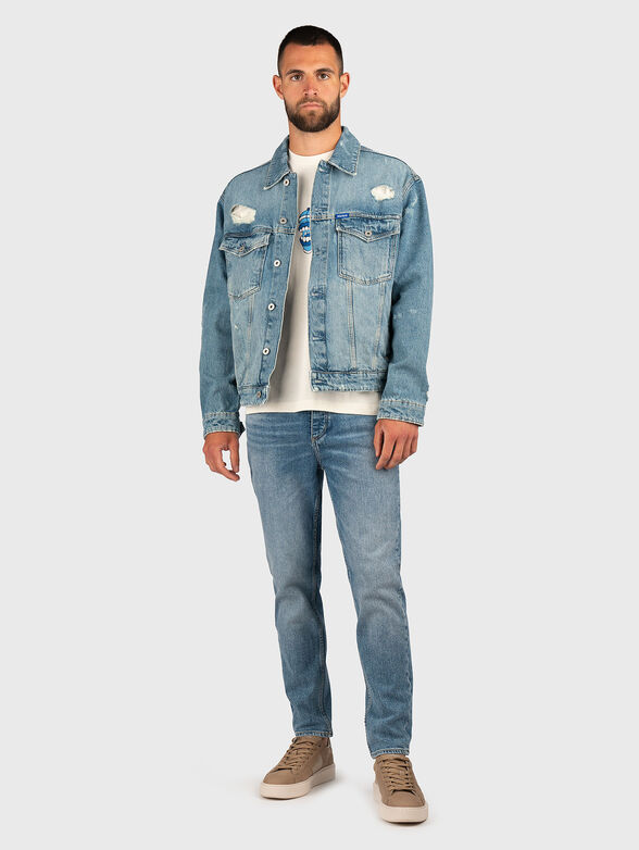 DEX denim jacket with rips and logo - 2