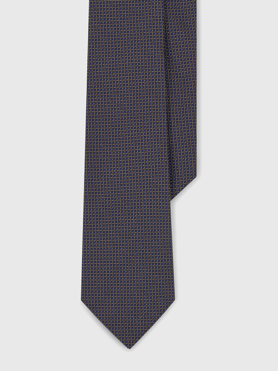 Silk tie with geometric accents - 1