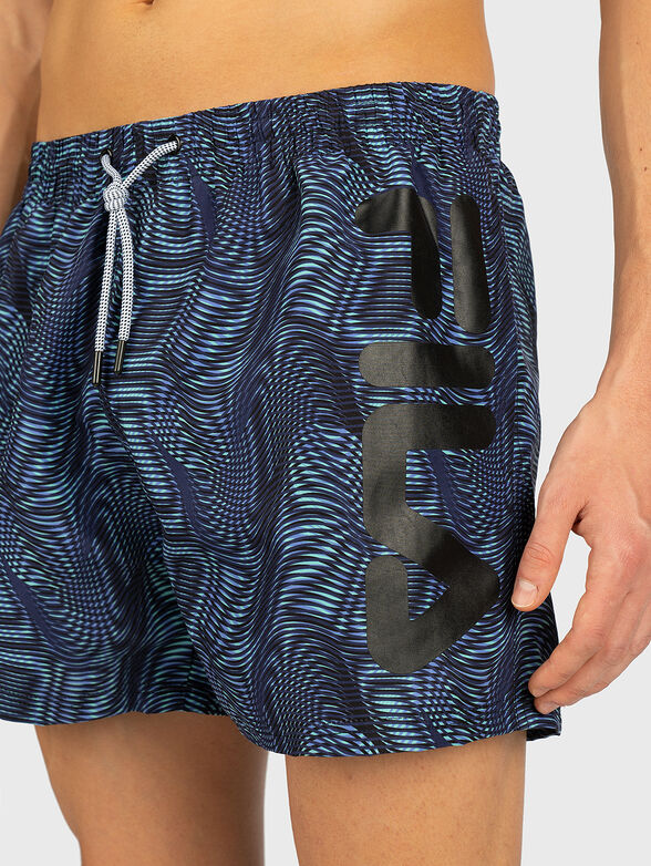 Beach shorts with logo inscription - 3