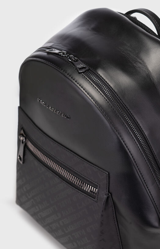 Black eco leather backpack brand Karl Lagerfeld  display picture 3